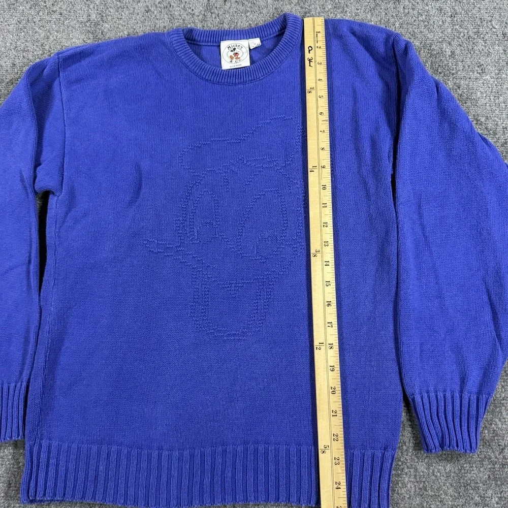 Vintage Donald Duck Sweater Medium Blue Tonal Disney Mickey Co 90s